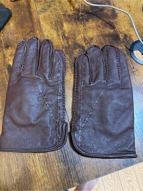 Men's Brown Leather Driving Gloves